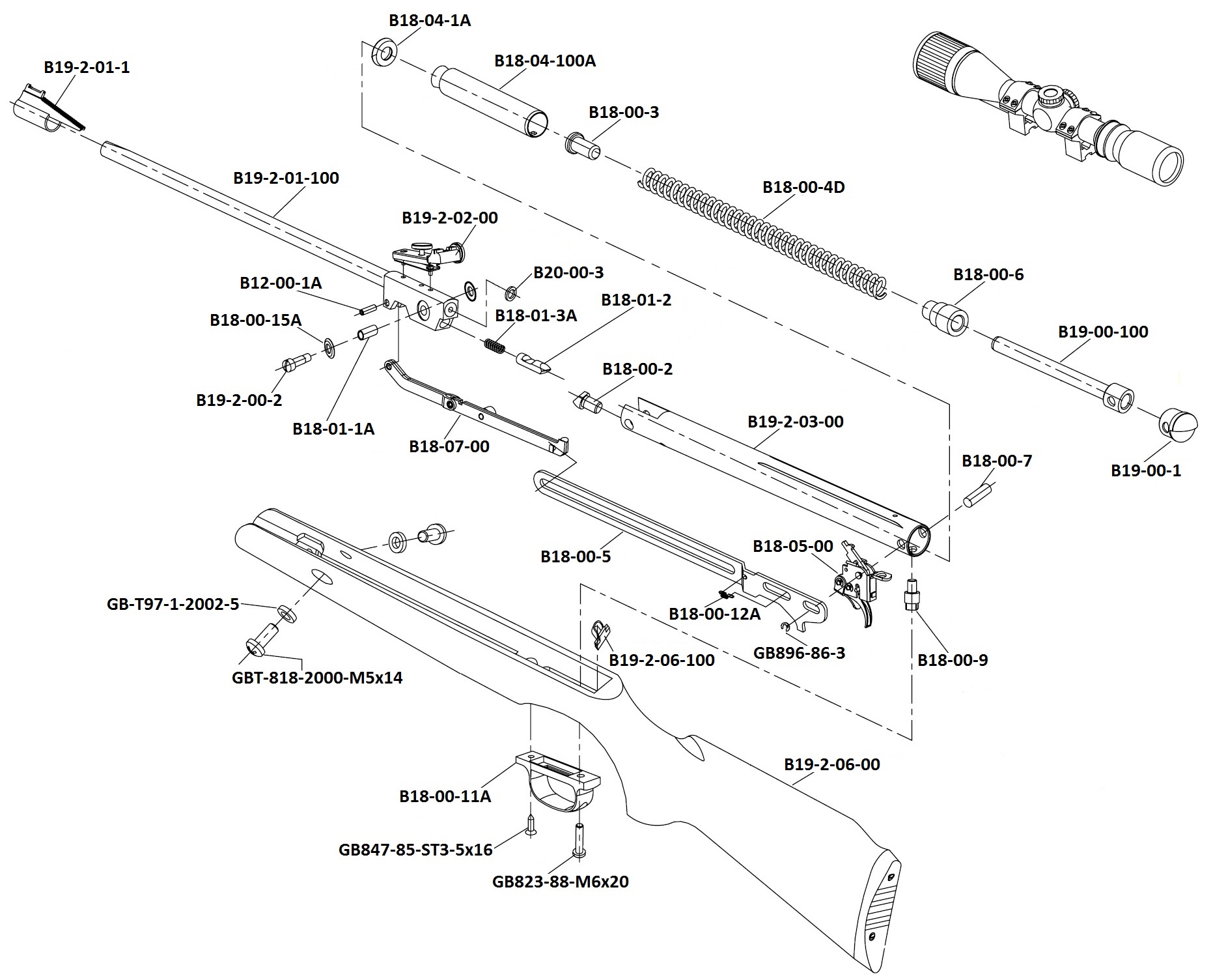 C1K773932, Parts Drawing Crosman Storm XT C1K773932